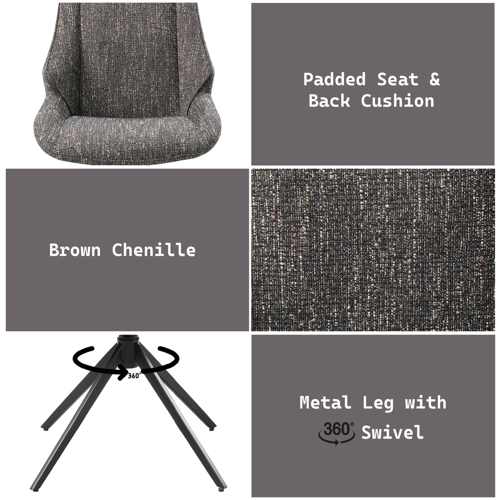 Malika Swivel Dining Chair