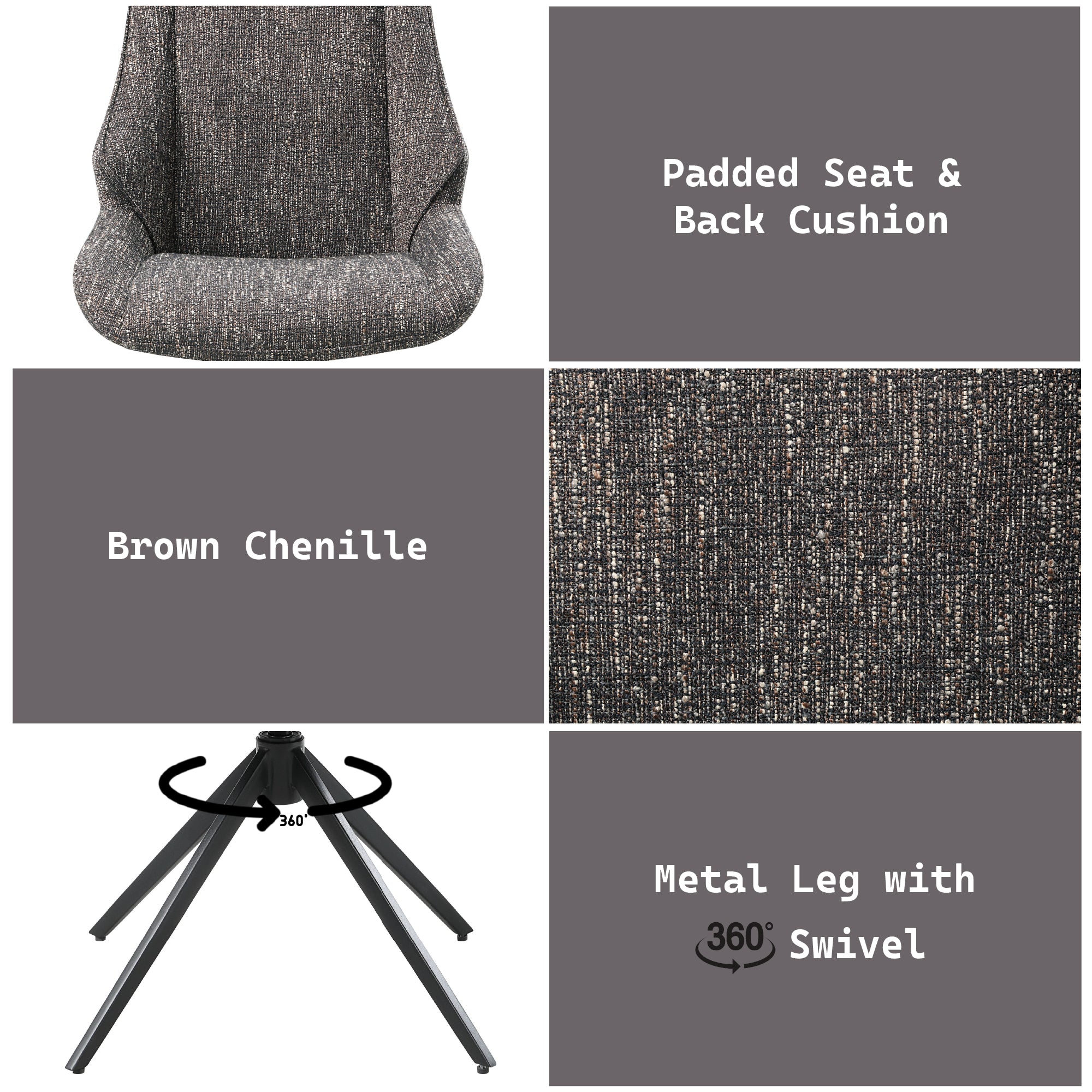 Malika Swivel Dining Chair