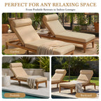TOPMAX Acacia Wood Chaise Lounge - Set of 2