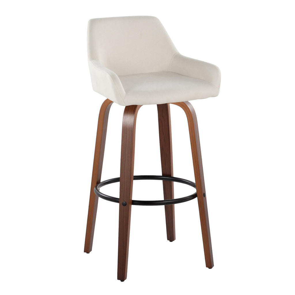 30" Contemporary Fixed-Height Barstool with Swivel