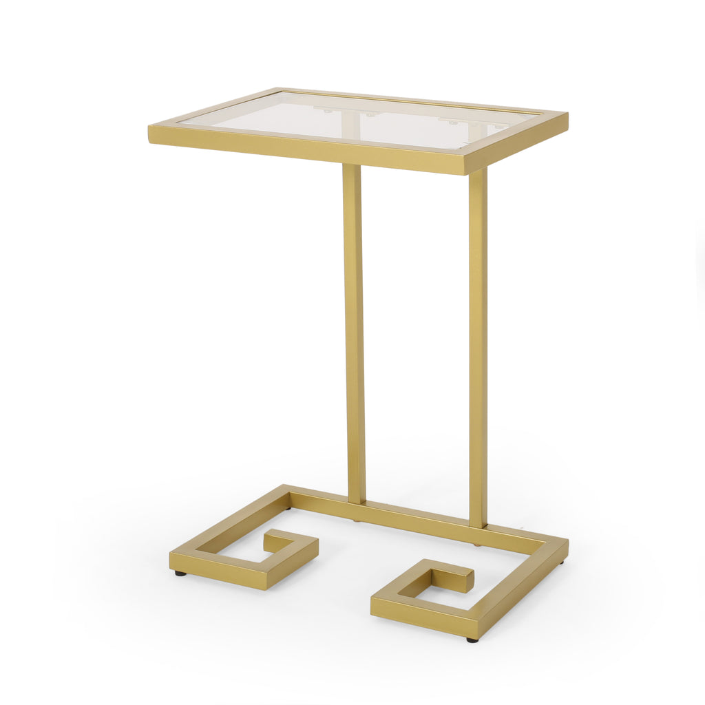 Modern Glam C-Shaped End Table