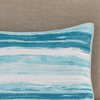 6 Piece Printed Quilt Set with Throw Pillows - Aqua Full/Queen