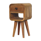 Solid Wood Extra Mini Oak-ish Curve Lower Bedside
