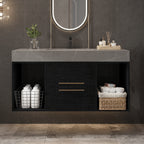 39.4 Inches Single Contemporary Floating Bathroom Vanity