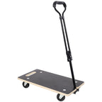 Heavy Duty Wooden Rectangle Moving Dolly with Ergonomic Handle