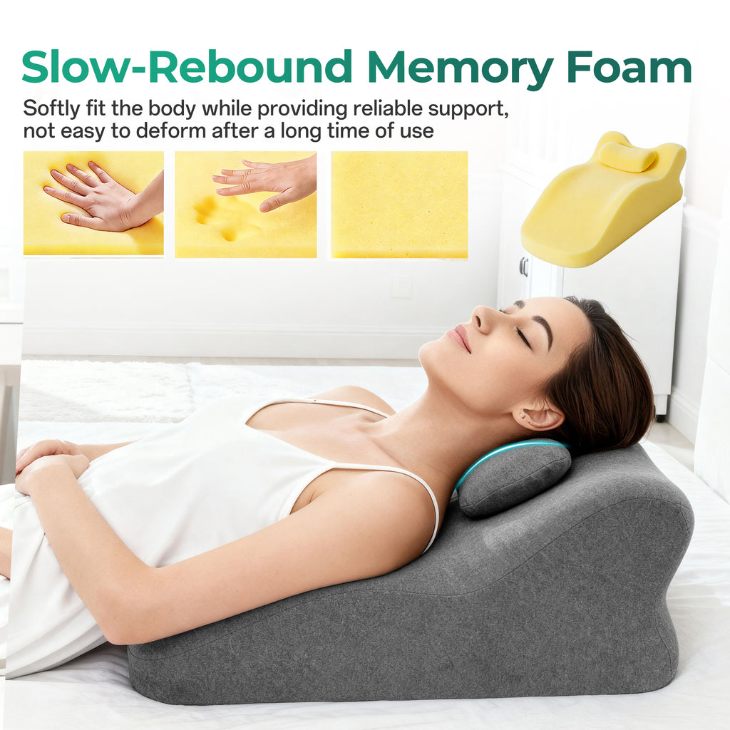 Ergonomic Spinal Posture Support Bed Pillow - Grey