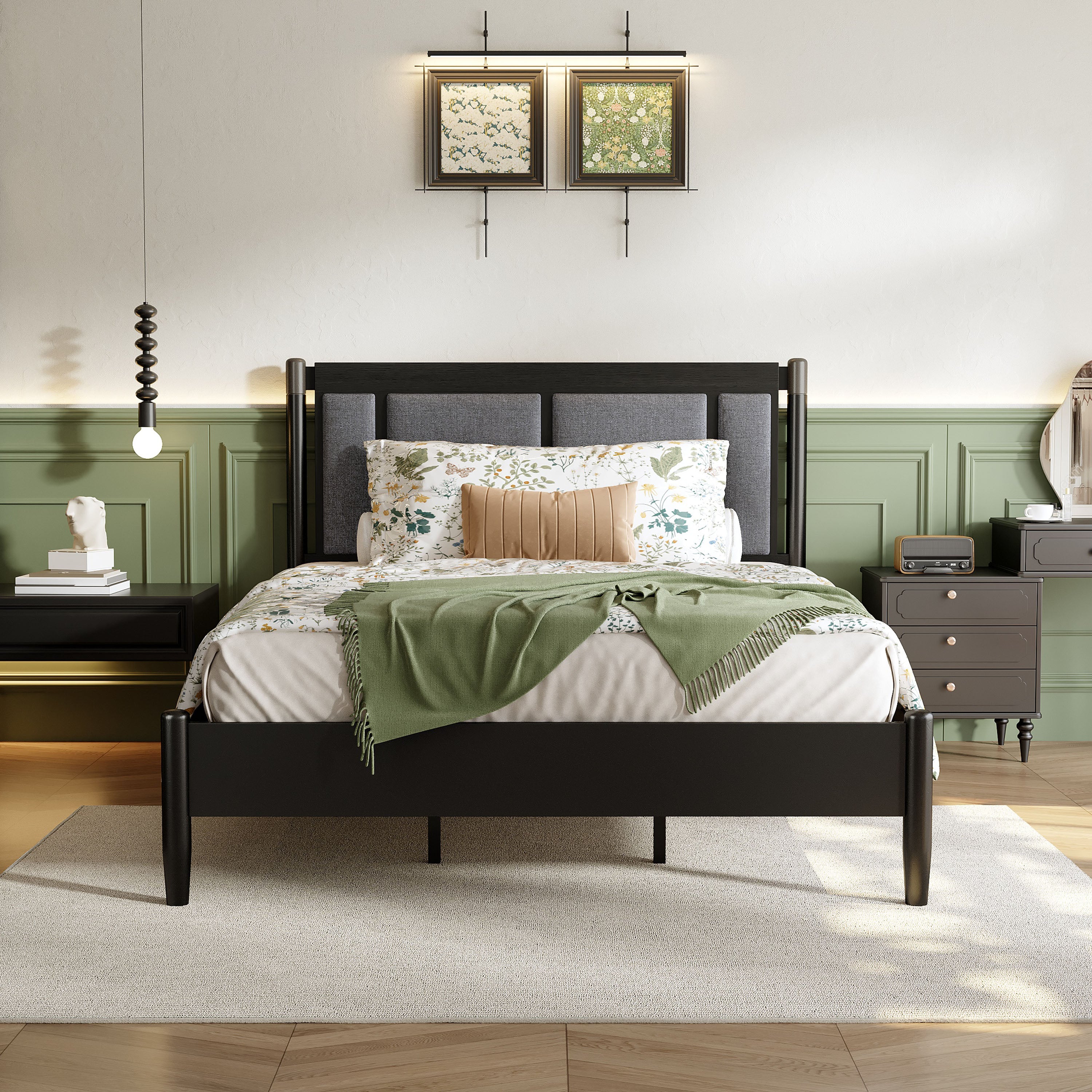Solid Wood Queen Bed