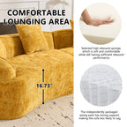 Yellow Curved Compressed Sofa - Creative Nordic-Style Design