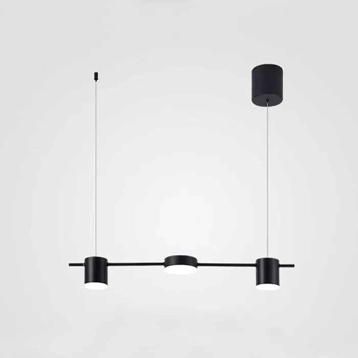Modern Aluminum Drum Pendant Light LED 3 or 5 Light Black Gold