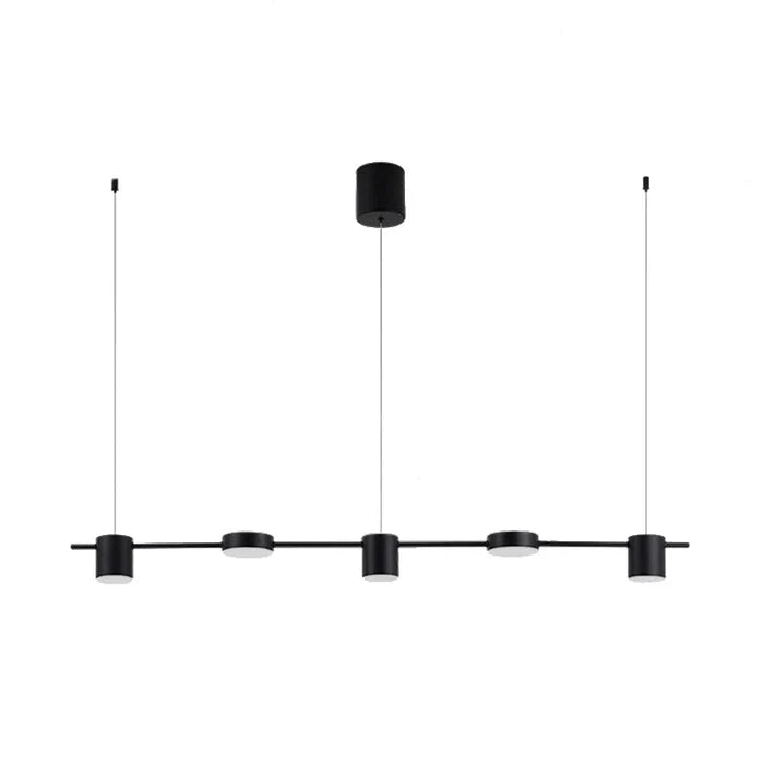 Modern Aluminum Drum Pendant Light LED 3 or 5 Light Black Gold