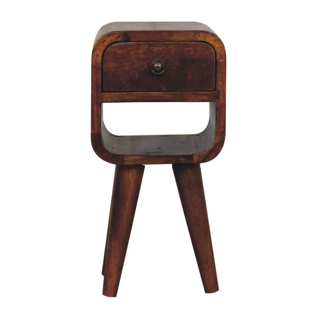 Solid Wood Extra Mini Chestnut Curve Lower Nightstand