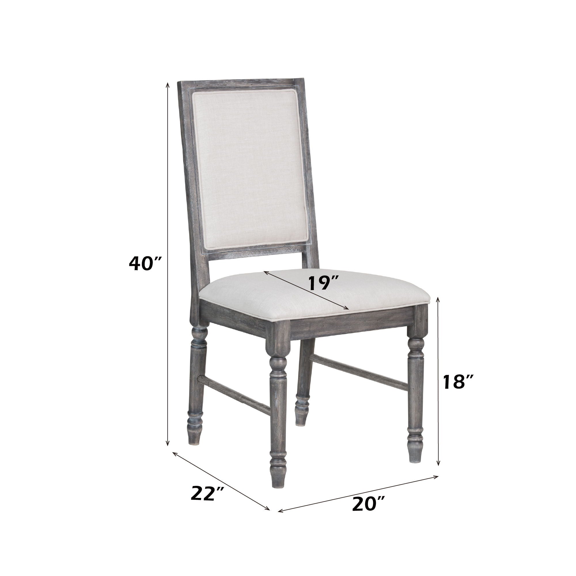 Leventis Weathered Side Chair - Cream / Gray