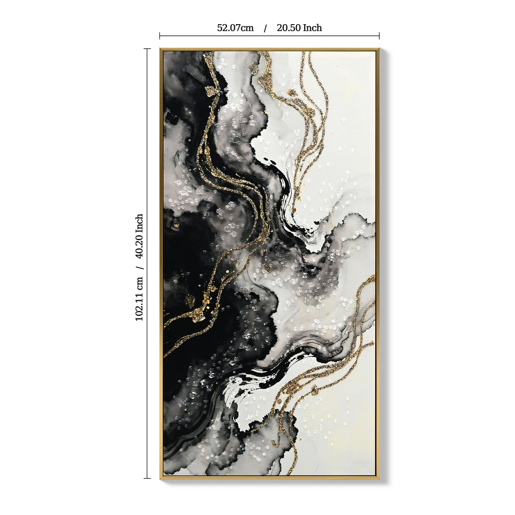 Eclipse Modern Black White & Gold Abstract Set