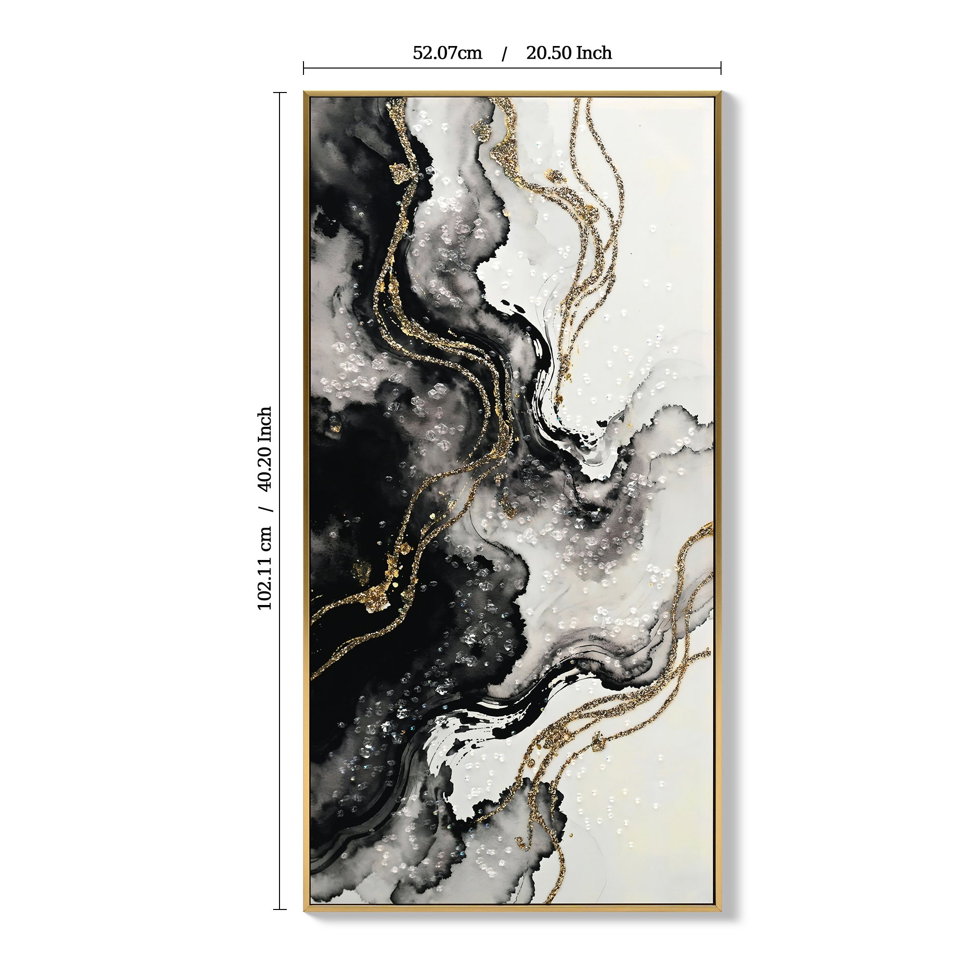 Eclipse Modern Black White & Gold Abstract Set