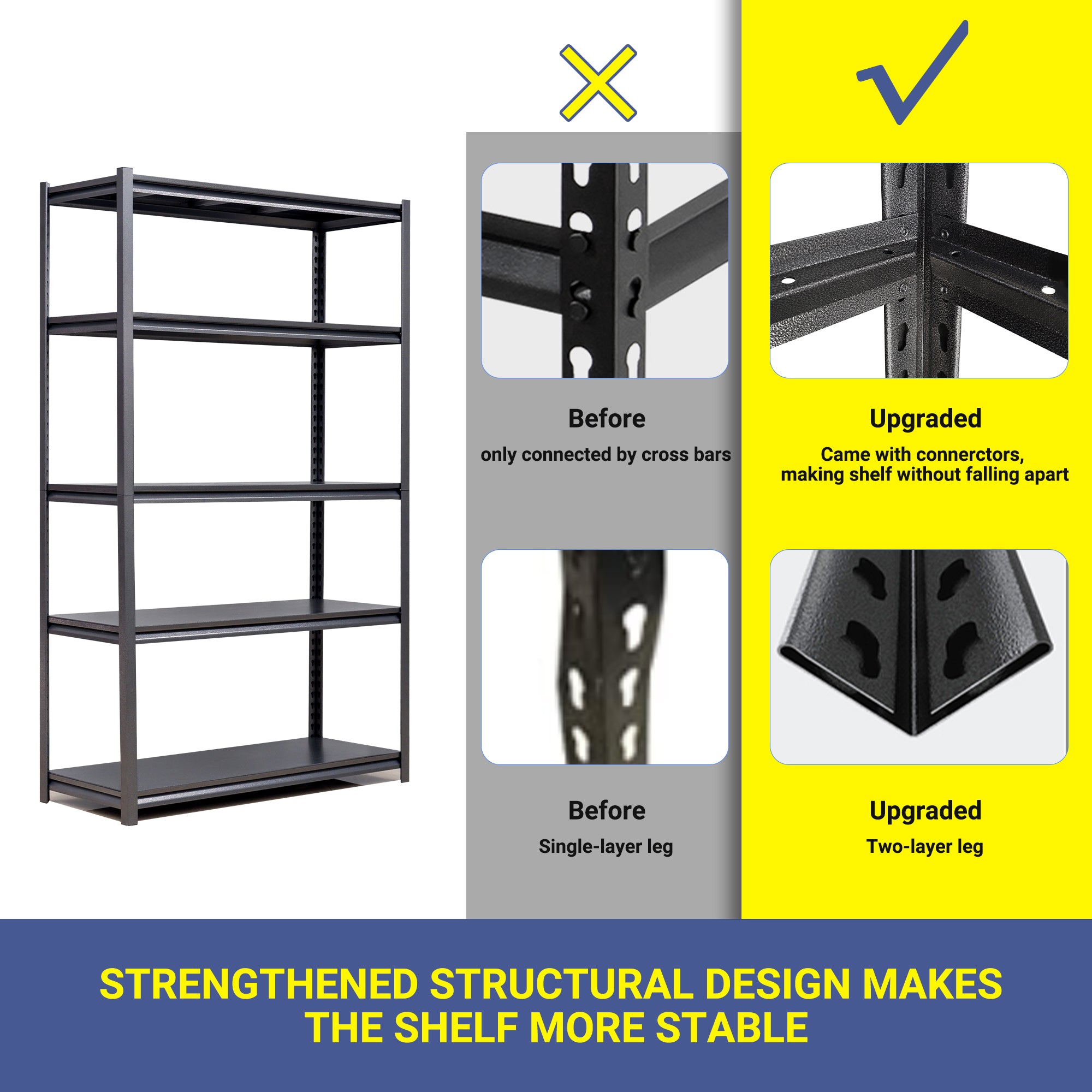 5-Tier Adjustable Storage Shelves for Garage