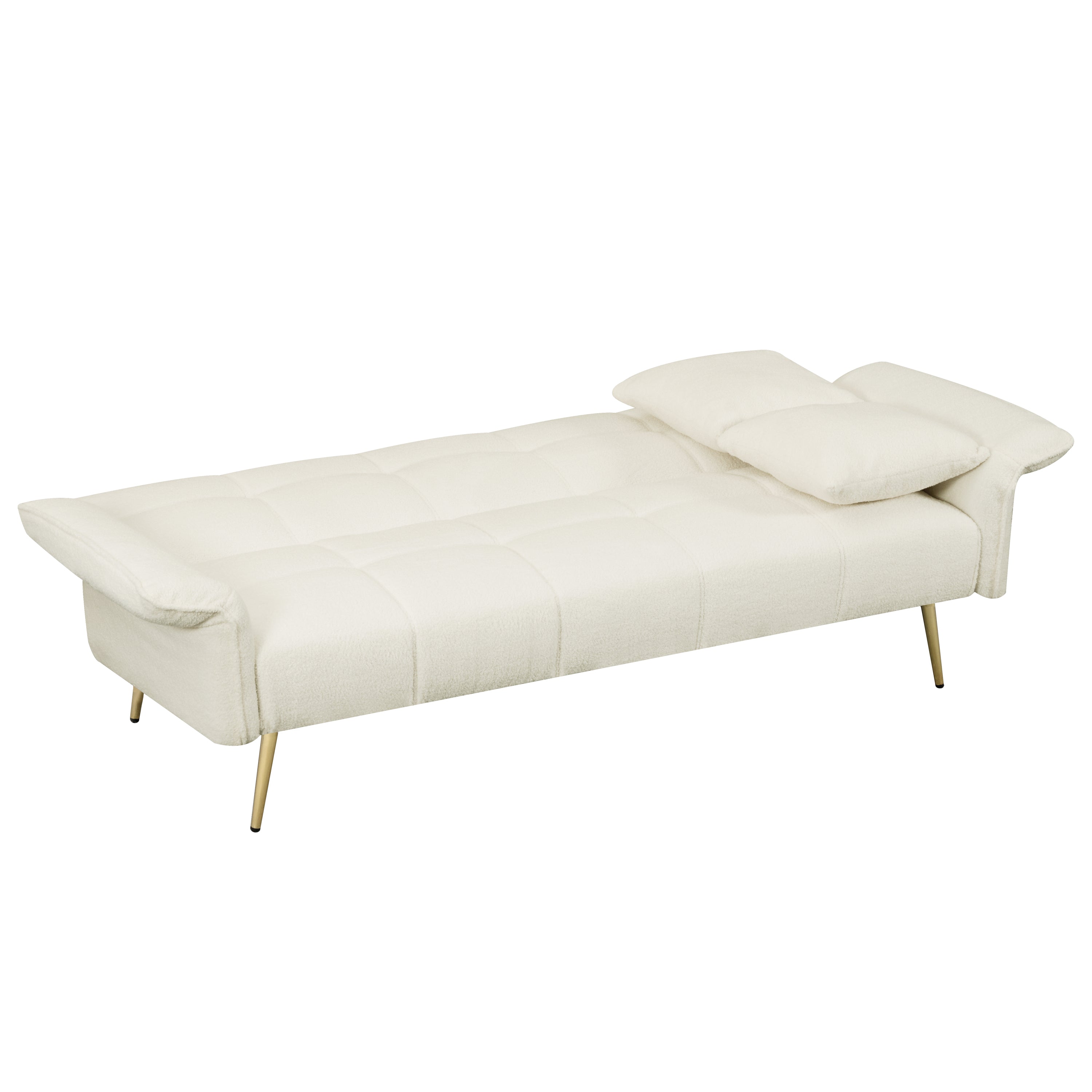70.1" Futon Sofa Bed Convertible Double Sofa Bed with Folding Armrests