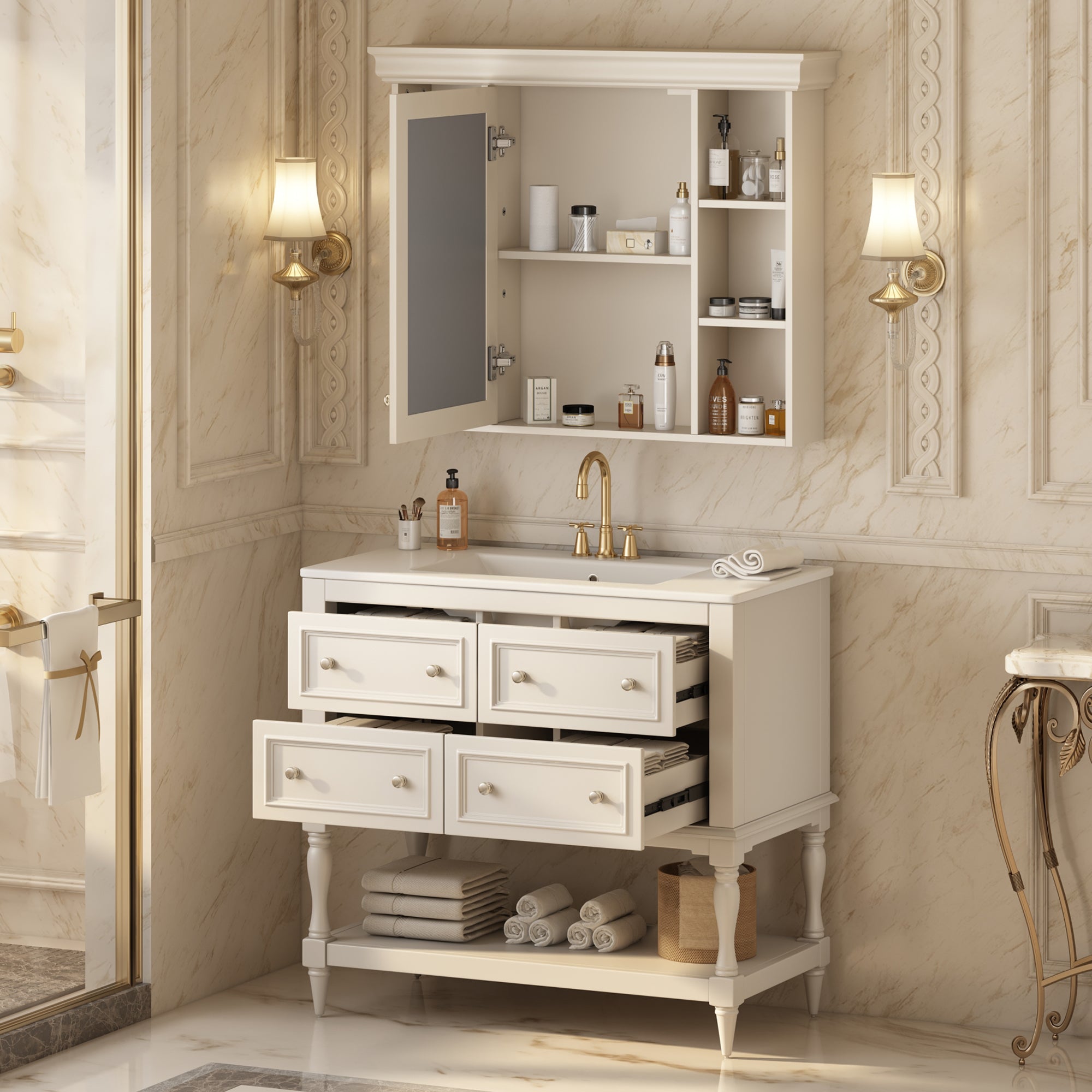 36'' Bathroom Vanity with Medicine Cabinet
