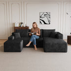 95" Cloud Sectional Sofa with Ottoman