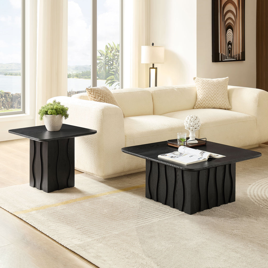 2PCS Nesting Square Coffee Table Set