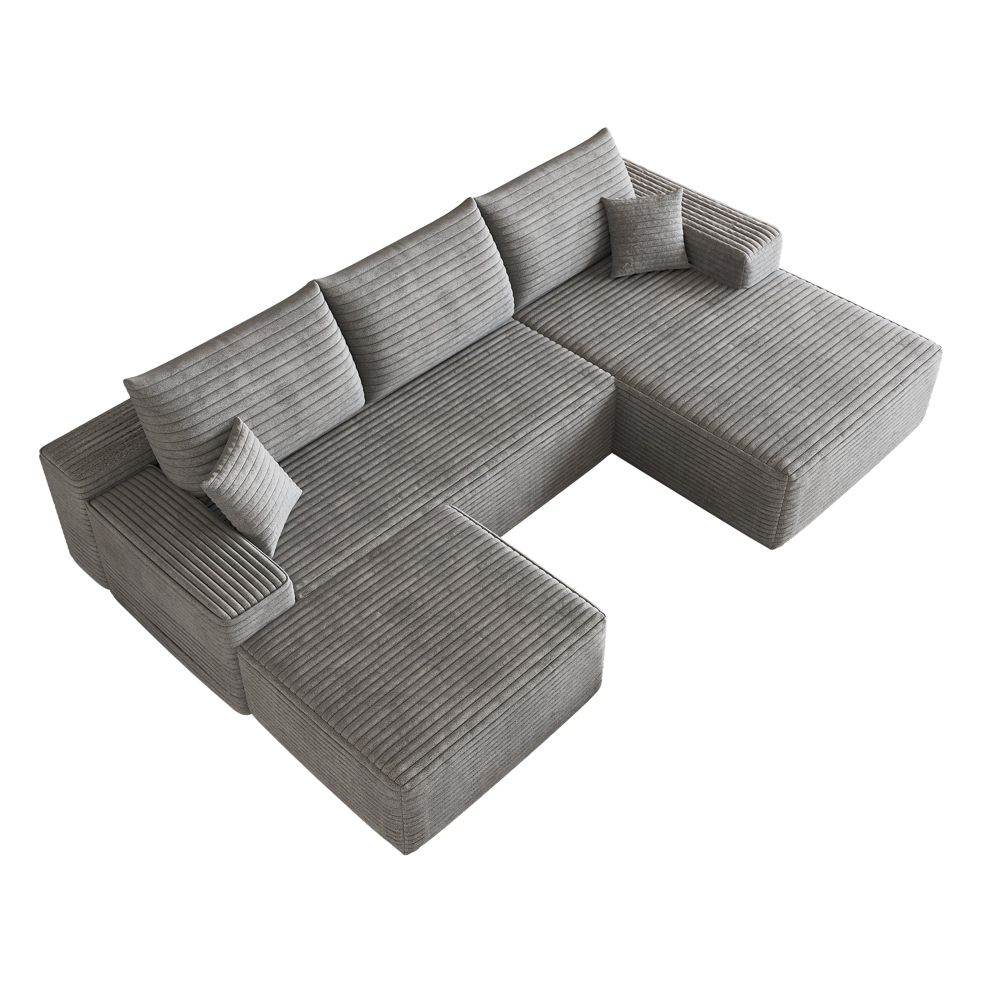 107" Cloud Sectional Sofa with Ottoman
