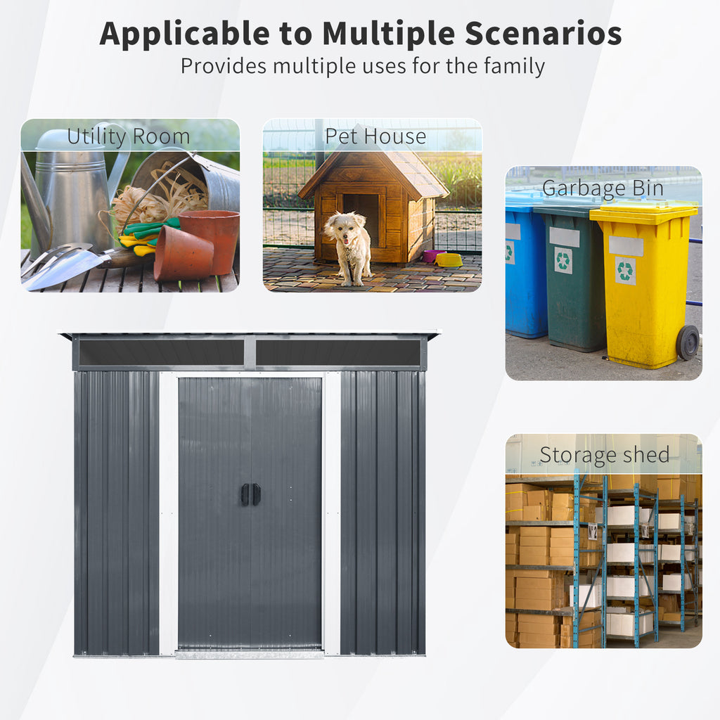 6ft x 5ft Outdoor Metal Storage Shed with Window