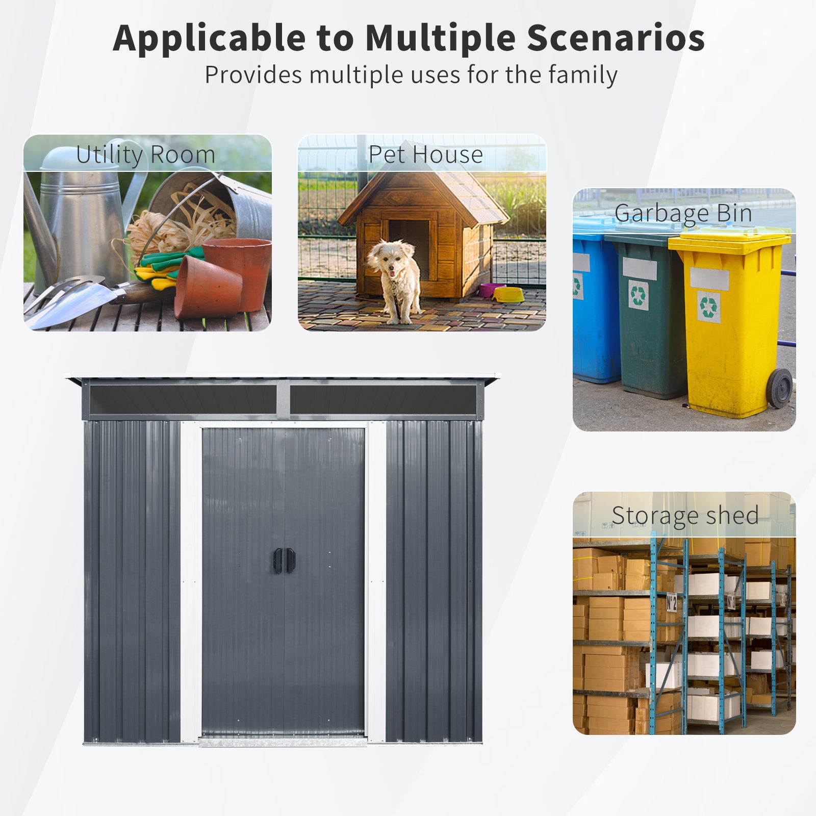 6ft x 5ft Outdoor Metal Storage Shed with Window