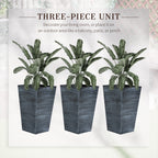 Outsunny Set of 3 Tall Planters with Drainage Hole