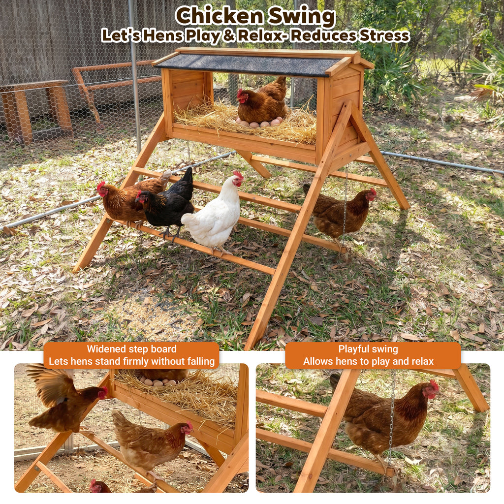 Chicken Nesting Box with Asphalt Roofing