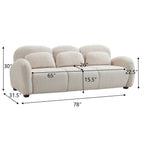 78 Inch Modern 3 Seater Boucle Sofa Upholstered Couch