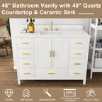 48" Modern Solid Wood Bathroom Vanity with Sink