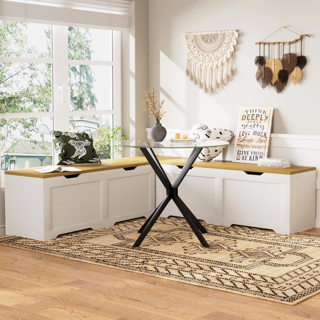 3-Piece L-Shaped Multi-Functional Storage Bench