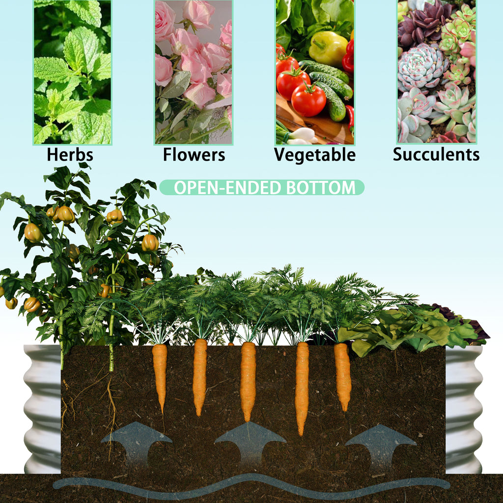 2-Piece 4x2x1ft Raised Garden Bed Kit