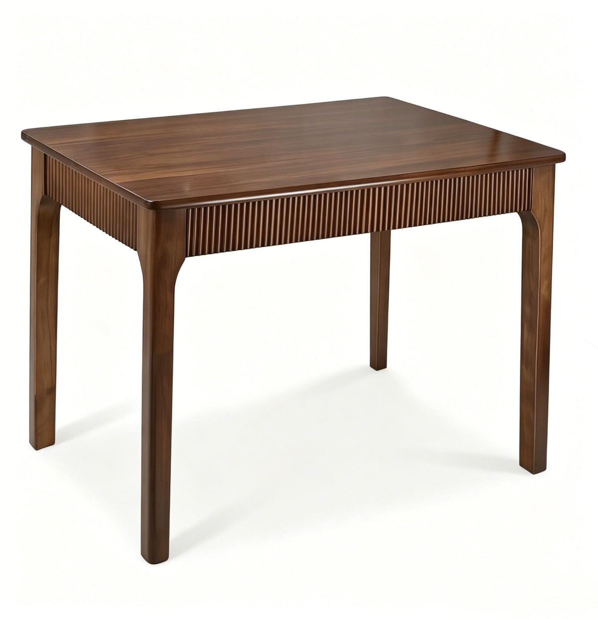 39-Inch Solid Wood Dining Table, Rectangular Rubber Wood, Walnut