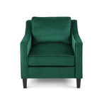 Green Velvet Upholstered Club Chair