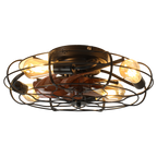 19.7" Industrial Caged Ceiling Fan with Light