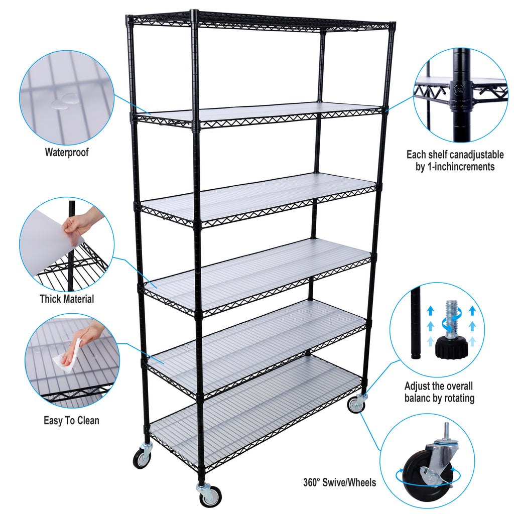 6 Tier 6000lbs Capacity NSF Metal Shelf Wire Shelving Unit