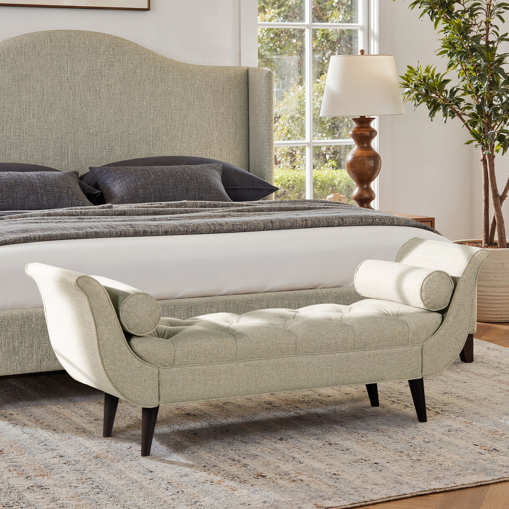 Alma Tufted Flared Arm Entryway Bench