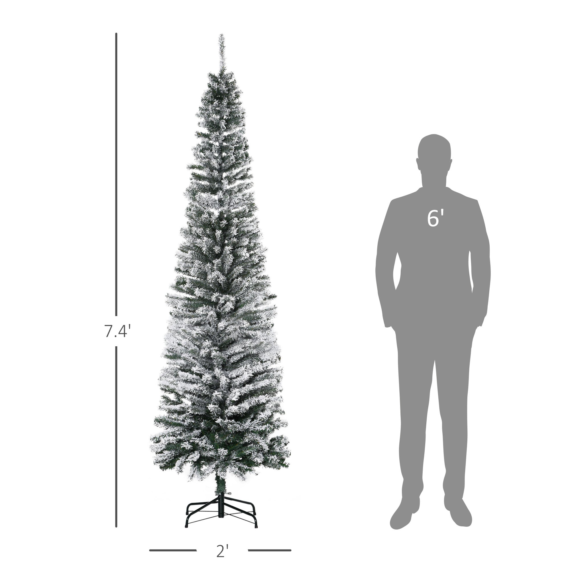 Flocked Christmas Tree with Faux Snow