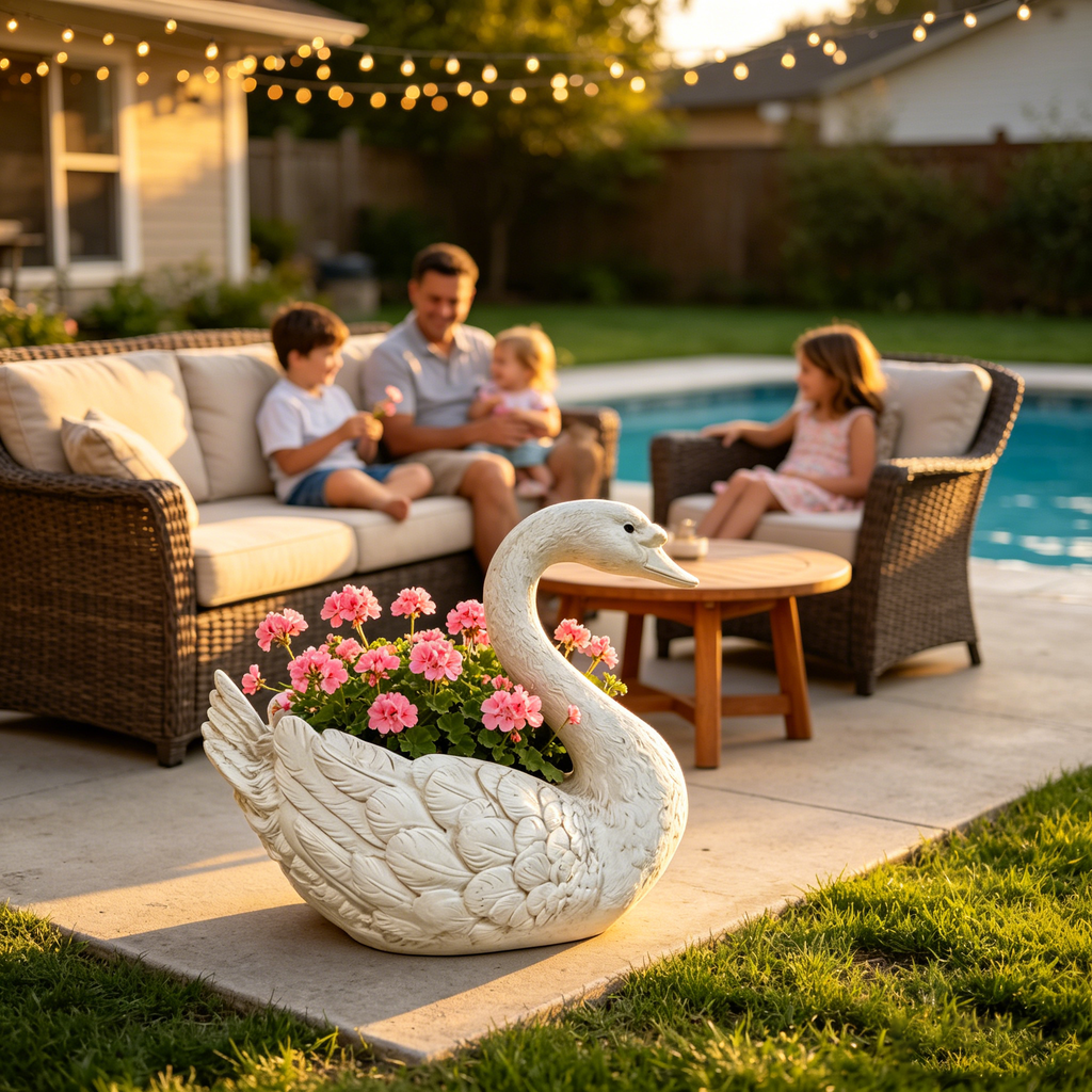 Elegant Swan Planter