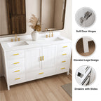 60" Solid Wood Bathroom Vanity with 2 Sinks