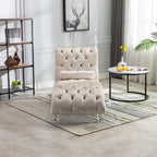 Velvet Chaise Lounge Indoor, Button-Tufted Upholstered Chaise Lounge Chair