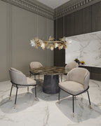 Flor Metal Twill Weave Dining Chair in Wheat