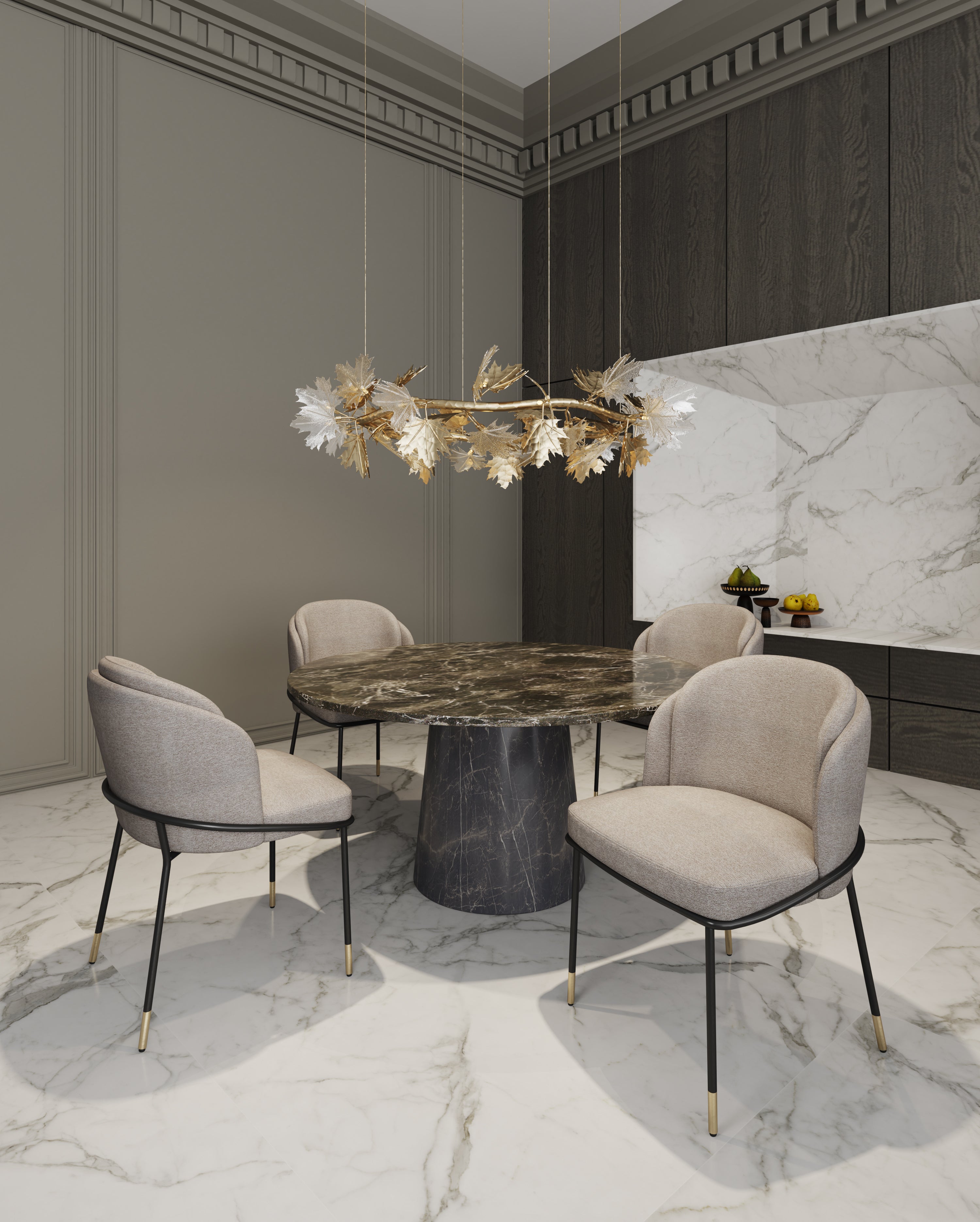 Flor Metal Twill Weave Dining Chair in Wheat