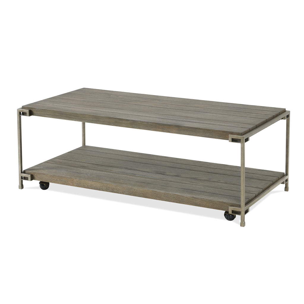 Corbeta 3-Piece Metal Frame Wood Living Room Coffee Table Set