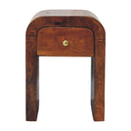 Mini Darcy Chestnut Nightstand with Curved Edges, 1-Drawer