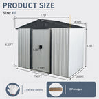 8ft x 4ft Outdoor Metal Storage Shed