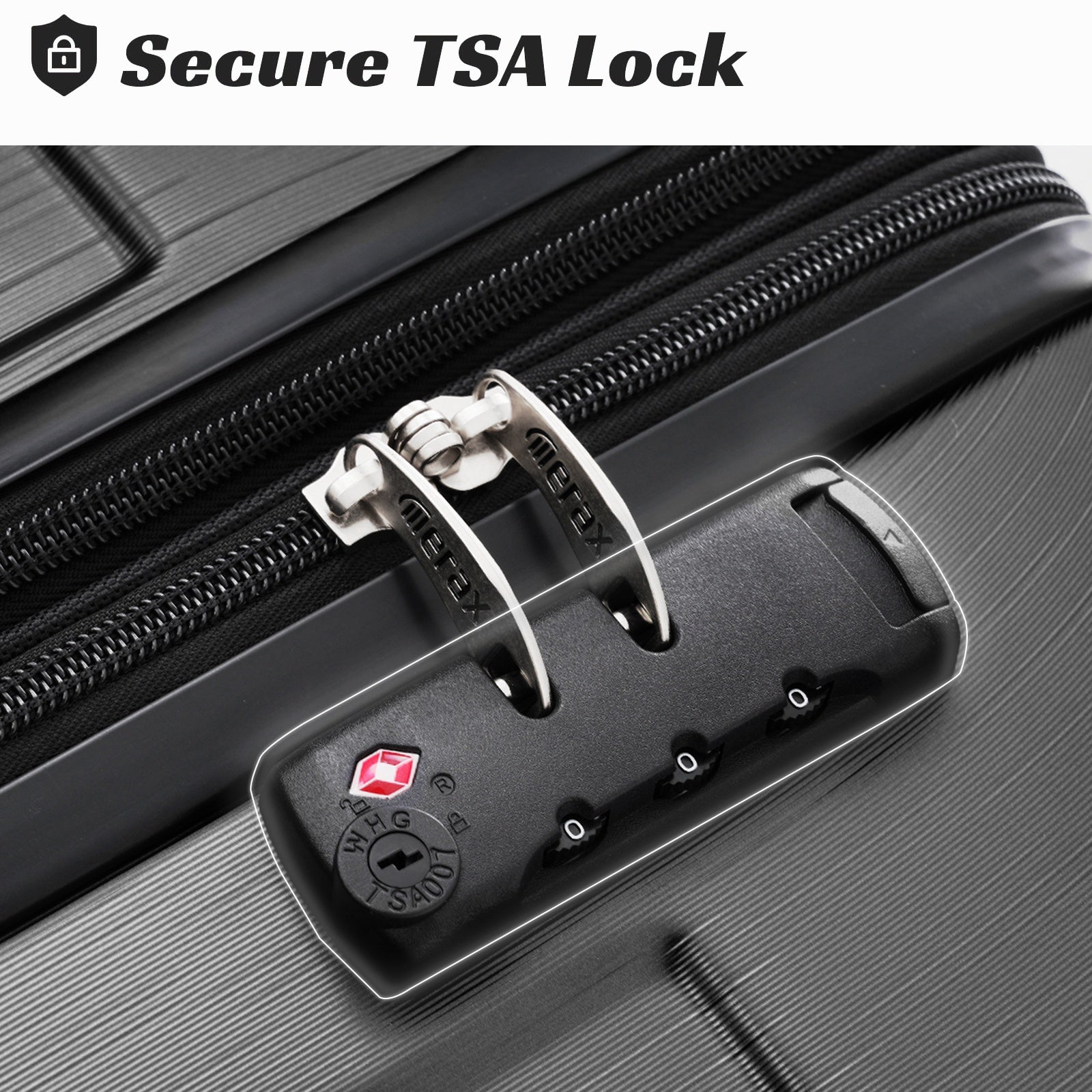 Hardshell Luggage - Lightweight Durable ABS Suitcases with Double Wheels