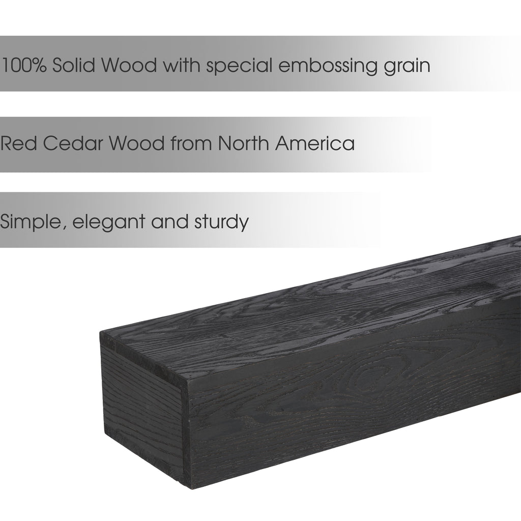 48" Embossed Fireplace Mantel - Western Red Cedar