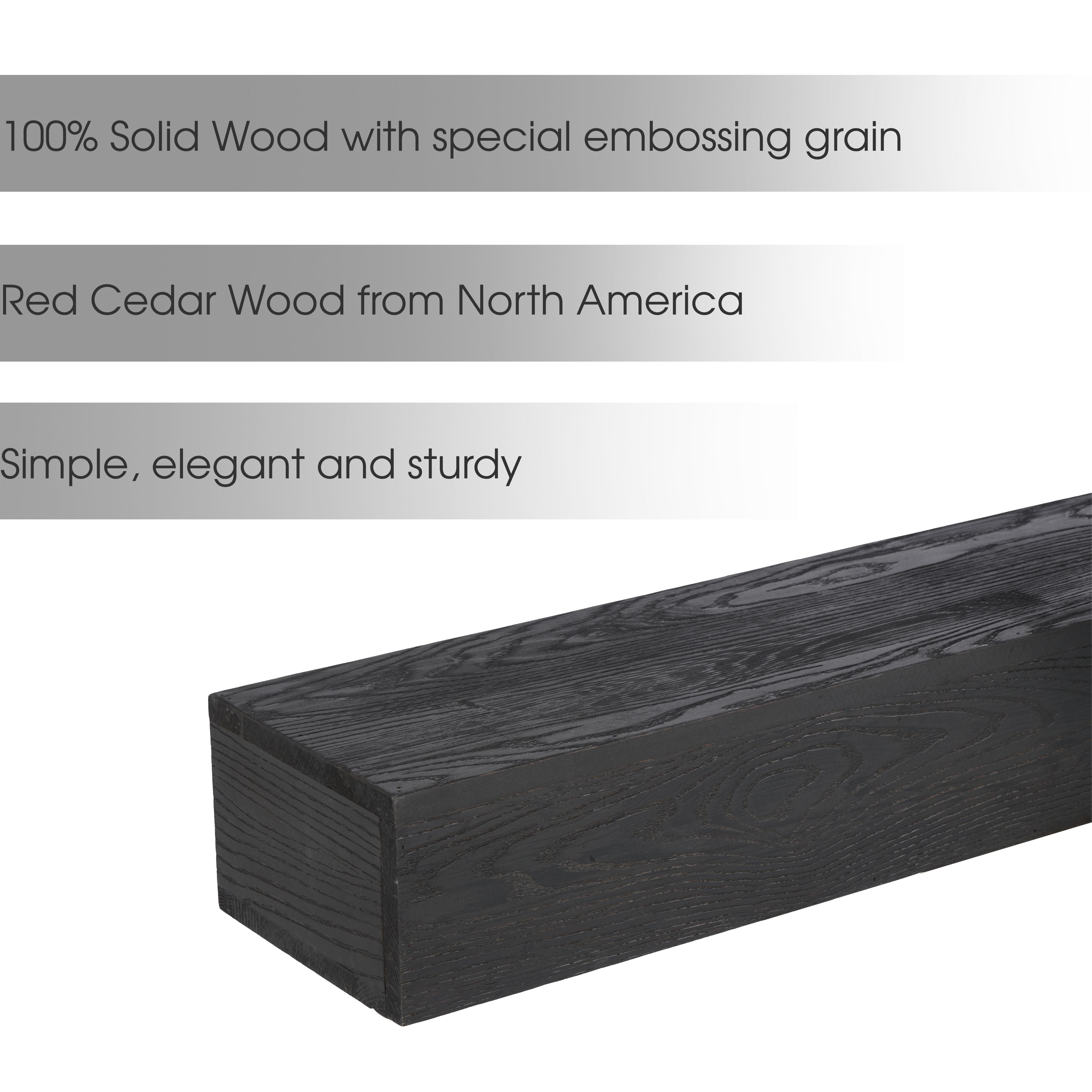 48" Embossed Fireplace Mantel - Western Red Cedar