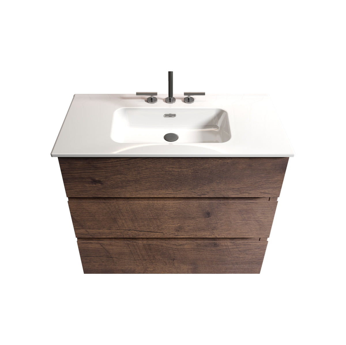 TIA 36-Inch Bathroom Vanity with Ceramic Sink, Walnut